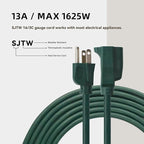 6ft Outdoor Extension Cord - 16/3 Heavy Duty SJTW Waterproof Green Electrical Cable with 3 Prong Grounded Plug for Safety, Great for Lawn and Major Appliances