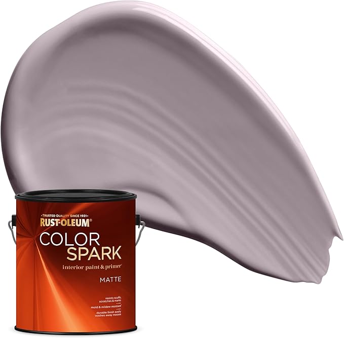 Rust-Oleum Color Spark Interior Paint and Primer in One, Matte, Smokey Amethyst, 1 Gallon