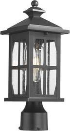 Darkaway Outdoor Post Lights, Exterior Post Lantern Lamp Waterproof Aluminum Housing Lamp with Seeded Glass, Fence Pole Deck Lighting for Garden Patio Pathway Driveway