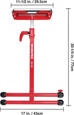 WORKPRO Folding Roller Stand Height Adjustable, Heavy Duty 250 LB Load Capacity, Outfeed Woodworking