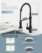 Oil Rubbed Bronze Single Handle Kitchen Faucet with Sprayer, Pull Down Faucet for Camper, RV, Farmhouse Sink