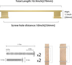 COTYKILEY 10 Pack 10 Inch(256mm) Brushed Gold Cabinet Handles Gold Kitchen Cabinet Pulls Cabinet Door Handles Kitchen Cabinet Hardware