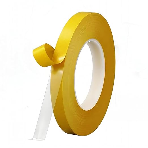 Ultra-Thin Double Sided Tape 1/2 inch by 66FT Two Sides Sticky Tape with Transparent Adhesive, for DIY Arts & Crafts, Scrapbook, Gift Wrap, Card Making, Fixed Clothes, Wall Poster Mounting, LED Strips