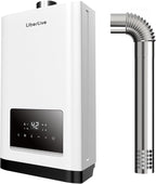 Propane Gas Tankless Water Heater with Vent Pipe, Indoor Installation, Max 3.6 GPM, 80,000 BTU Propane Residential On Demand Instant Tankless Hot Water Heater, Multiple Points of Use, 120V, White