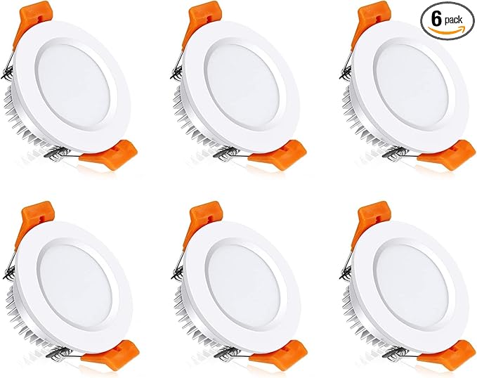 6 Pack 2 Inch LED Recessed Lighting, Downlight Dimmable 3W (35W Equivalent), 3000K Warm White, CRI80, Recessed Light Fixtures with LED Driver