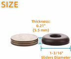1-1/4" Screw on Furniture Sliders-Furnigear Heavy Duty PTFE (Teflon) Chair Leg Slides Glides Move Your Furniture Easy & Safely - Best Floor Protector(Brown-20pack)