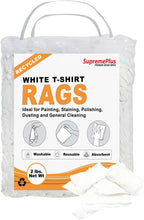 Recycled White T-Shirt Cleaning Rags (2 lbs. Bag) – Shop Rags Bulk for Oil, Stain, Grease, Paint, and Auto Cleaning, Multipurpose