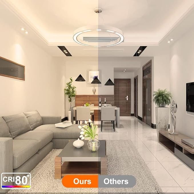 6 Pack 2 Inch LED Recessed Lighting, Downlight Dimmable 3W (35W Equivalent), 5000K Daylight White, CRI80, Recessed Light Fixtures with LED Driver