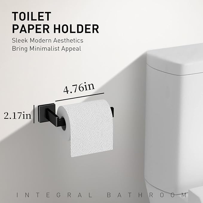 10-Pieces Matte Black Bathroom Accessories Set, Stainless Steel Bathroom Hardware Set, Towel Racks for Bathroom Wall Mounted 24 Inch Bath Towel Bar Set.