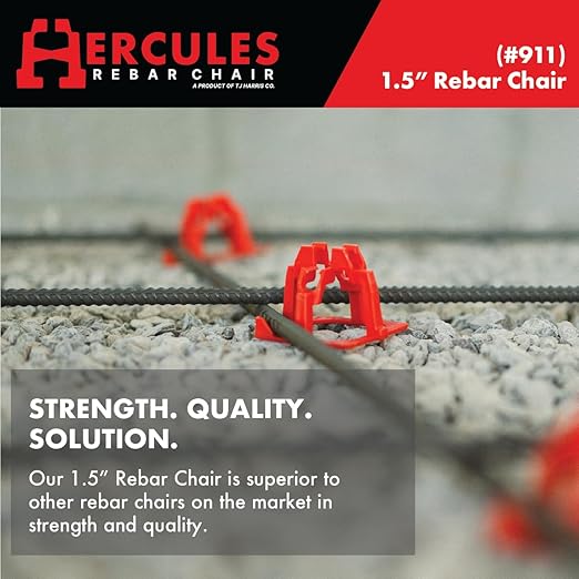 Hercules 1-1/2" Rebar Chair - (50 Count) Superior Strength & Quality Concrete Snap Rebar Chair For #4 Rebar