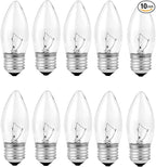 SCOMX 40W Incandescent Torpedo Tip Chandelier, Chandelier Bulbs 40 watt,Clear Dimmable Light Bulbs,Light Bulbs 40 watt, Medium E26 Candelabra Base,Torpedo Transparent Light Bulbs for Chandeliers
