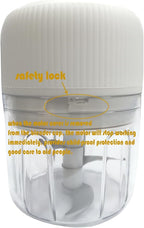 Electric Garlic Chopper, Cordless USB Chargeable Mini Food Processors 250ML (White)