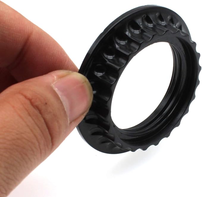 FDXGYH Lamp Shade Collar Ring 2pcs E26 Light Socket Ring Retainer Rings and Replacement Adapter(Black)