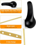 Hidnvefen Toilet Handle Replacement Kit Universal Toilet Flush Handle, Zinc Alloy Toilet Tank Trip Lever with H2 Brass Arm, Compatible with American Standard/Mansfield Toilet, Black