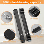 LUCKUP Heavy Duty Appliance Rollers W/Crowbar, Extendable Washing Machine Stand Furniture Rollers Mobile Fridge Base Furniture Sliders for Refrigerators Washer and Dryer Support 660 lbs, Silver