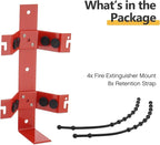 SPARKWHIZ Fire Extinguisher Mount Bracket, for 2.75"-4.5" Diameter Extinguishers, Ideal for Home, Truck, RV, Vehicle, Boat, Marine & Commercial Use, 4 Pack