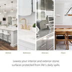 More Premium Quartz Sealer - Water-Based Surface Sealer - for Indoor & Outdoor Quartzite Counters, Floors, Walls, Furniture - Protects Against Oil, Water-Based Stains - Unscented - Pint (16 oz)