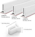 Silicone Wet Room Bathroom Floor Seal Screen Door Seal Strip Shower Dam Prevents Overflow of Water | Waterproof Self-Adhesive and Bendable Waterproof Strip for Wet and Dry Separation (White-59 inch)