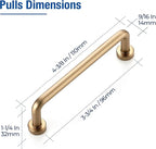 JOY DECOR Cabinet Pulls – 3-3/4 Inch Hole Center, Champagne Bronze, 2 Pack, Zinc Alloy Cabinet Handles for Drawers & Cupboard – Vintage Style Hardware for Kitchen, Bathroom, Dresser