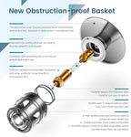 Vessel Sink Drain,Bathroom Pop-up Drain with Detachable Basket Stopper, Anti-Explosion and Anti-Clogging Drain Strainer, Sink Drain Assembly with Overflow Oil Rubbed Bronze, RWF083K