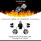 2 Pack, Light Socket to Plug Adapter, Convert E26 Light Socket to 3-Prong Outlet Adapter and Light Bulb Socket (Black)