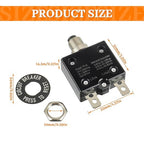 HUWREW 15 Amp Push Button Circuit Breaker 125-250V AC 50V DC L1 Series Manual Reset Thermal Circuit Breaker 15A Thermal Overload Protector