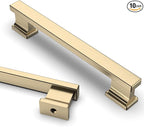 Asidrama 10 Pack 5 Inch(128mm) Brushed Brass Kitchen Cabinet Handles, Cabinet Pulls Kitchen Cabinet Hardware for Cupboard Drawer Pulls
