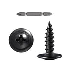 (300 pcs)#8×3/4" Black Truss Head Wood Screws Quick Metal Self Tapping Zinc Oxide