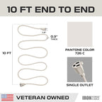 Iron Forge Cable Weatherproof 10 Ft Outdoor Extension Cord - 16/3 SJTW Heavy Duty Beige Extension Cord 3 Prong - 13 Amp Exterior Power Cable