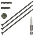 Wood Screws #10 x 5’’, T25 Star Torx Drive Flat Head Deck Screws, Green, 42Pcs (1lb)