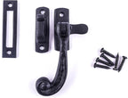 Renovators Supply Manufacturing Black Wrought Iron Window Sash Lock 3.75 in Window Locks with Mounting Hardware Pack of 3