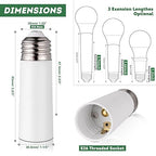 Light Socket Extender,E26 to E26 Medium Screw Light Bulb Socket Extensions,Light Bulb Camera Extensions,Recessed Socket 2-2/3" Extension Adapter