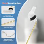 iFealClear Universal Toilet Handle - Front Mount Flush Lever, Solid Brass, White & Easy to Install - Fits Most Toilets