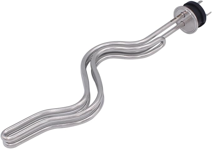 DERNORD 240V 5500W Tri-clamp Ripple Heating Element Stainless Steel Immersion Water Heater with 3-Wire Electrical Locking Plug (1.5 Inch Tri clamp)