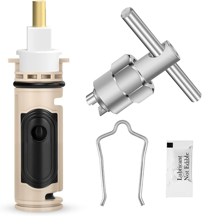 1222 Replacement Cartridge with Puller 104421 for Moen, Compatible with Moen Tub Shower Single Handle Posi Temp Faucet (with lubricating grease)