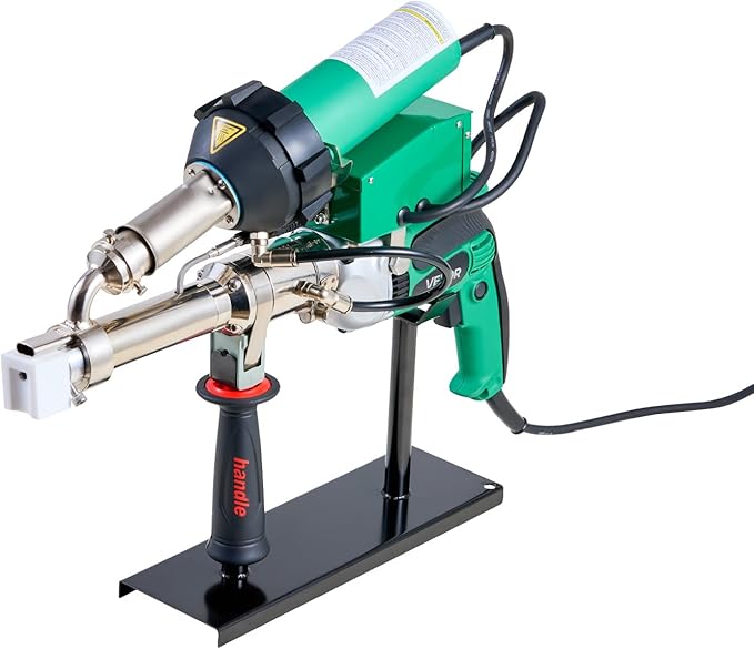 VEVOR Handheld Plastic Welding Extruder, 800W Hitachi Motor Extrusion Welding Gun - 0.79 in Weld Width & 360° Nozzle, Dual Heating System PP PE PVC HDPE Extrusion Welder for Membrane Pipe Plate