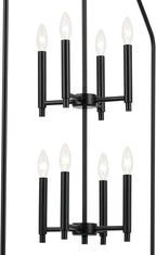 Kichler Madden 43" 8 XL Light Foyer Pendant in Black, Soft Modern Fixture, for Foyer, Over Large or Dining Room Table, (43" x 24.25"), 52724BK