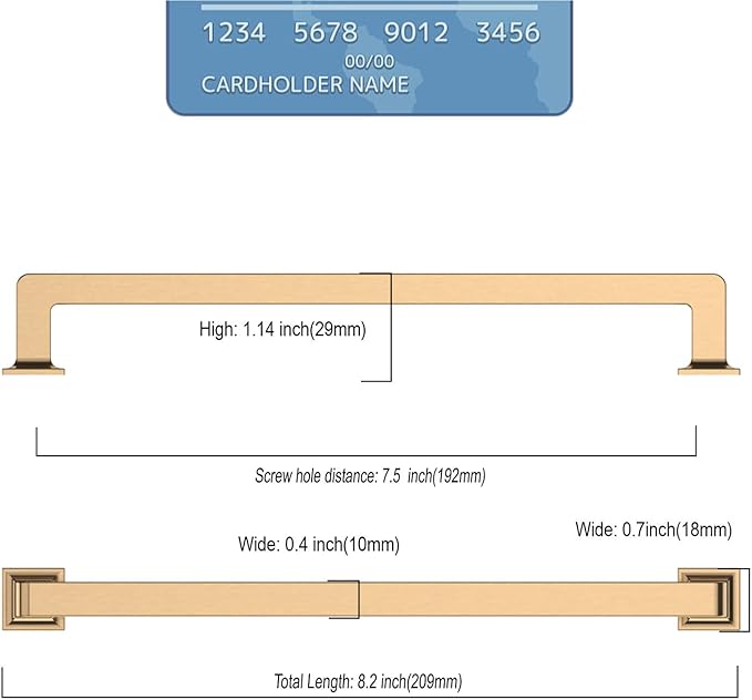 10 Pack 7.5 Inch Cabinet Handles - Champagne Bronze Cabinet Pulls for Kitchen and Dresser