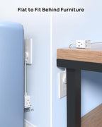 TROND 2 Prong to 3 Prong Flat Outlet Adapter with 6 Inch Cord, 3 Way Flat Plug Extension Outlet Extender, Multi Plug Wall Splitter, for Non-ground Socket in Old Home Office Hotel Travel, White