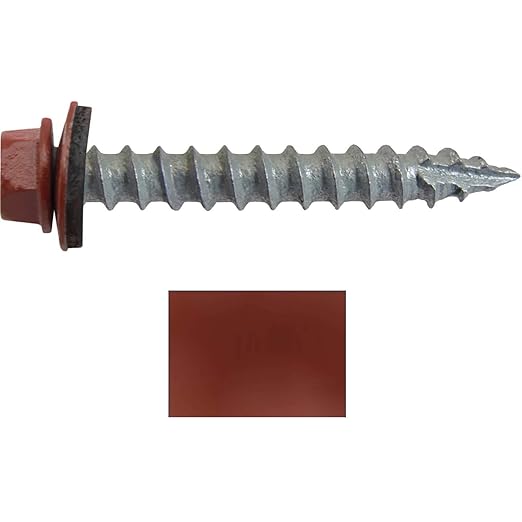 #14 Metal ROOFING SCREWS: (250) Screws x 1-1/2" RED Hex Head Sheet Metal Roof Screw. Self starting/tapping metal to woodsheet metal siding screws with EPDM washer. for corrugated roofing