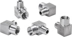 90 Degree Street Elbow - 1/8" NPT Male to 1/8" NPT Female Stainless Steel 304 Heavy Duty Forged Square Barstock Street Elbow Adapter Pipe Fitting (pack of 5)