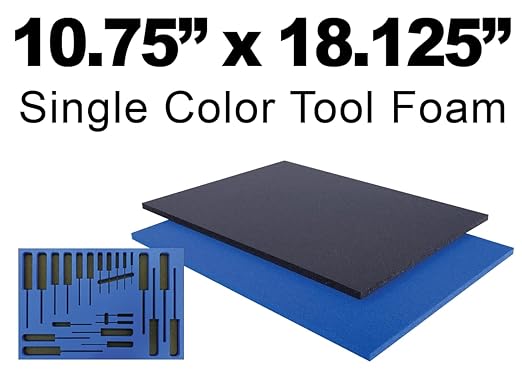5S Lean Tool Box Foam Organizers 1/2 INCH Thick (1 Piece) (10.75"x18.125", Blue)