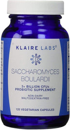 Klaire Labs Saccharomyces Boulardii Probiotic - Acid Resistant & Shelf-Stable Probiotic Supplement to Help Support Healthy Yeast Balance, Immune & Digestive Health - Hypoallergenic, Dairy-Free (120ct)