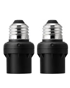 DEWENWILS Light Sensor Socket, E26 E27 Dusk to Dawn Sensor Socket, Light Bulb Socket for Light Fixtures, Compatible with Incandescent/CFL/LED/Halogen Bulbs, Black, 2 Pack