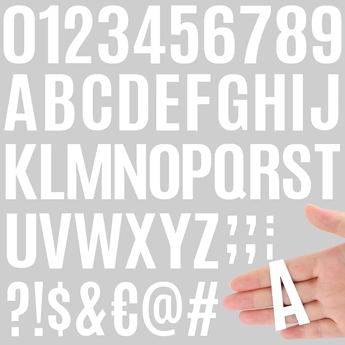 2142 PCS 42 Sheets Letter Stickers Mailbox Numbers and Letters Self Adhesive Vinyl Waterproof Alphabet Number Stickers for Mailbox Address,Craft,Water Bottles, Sign, Door, Home Decor (2 Inch,White)