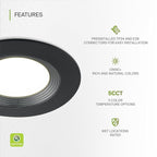 ASD Retrofit LED Recessed Lighting 6 Inch | Black 12W 1009 Lm Wet Rated Dimmable LED Downlights | 2700K-5000K Adjustable CRI90 Recessed Light Fixtures | Baffle Trim Can Lights, UL 24 Pack