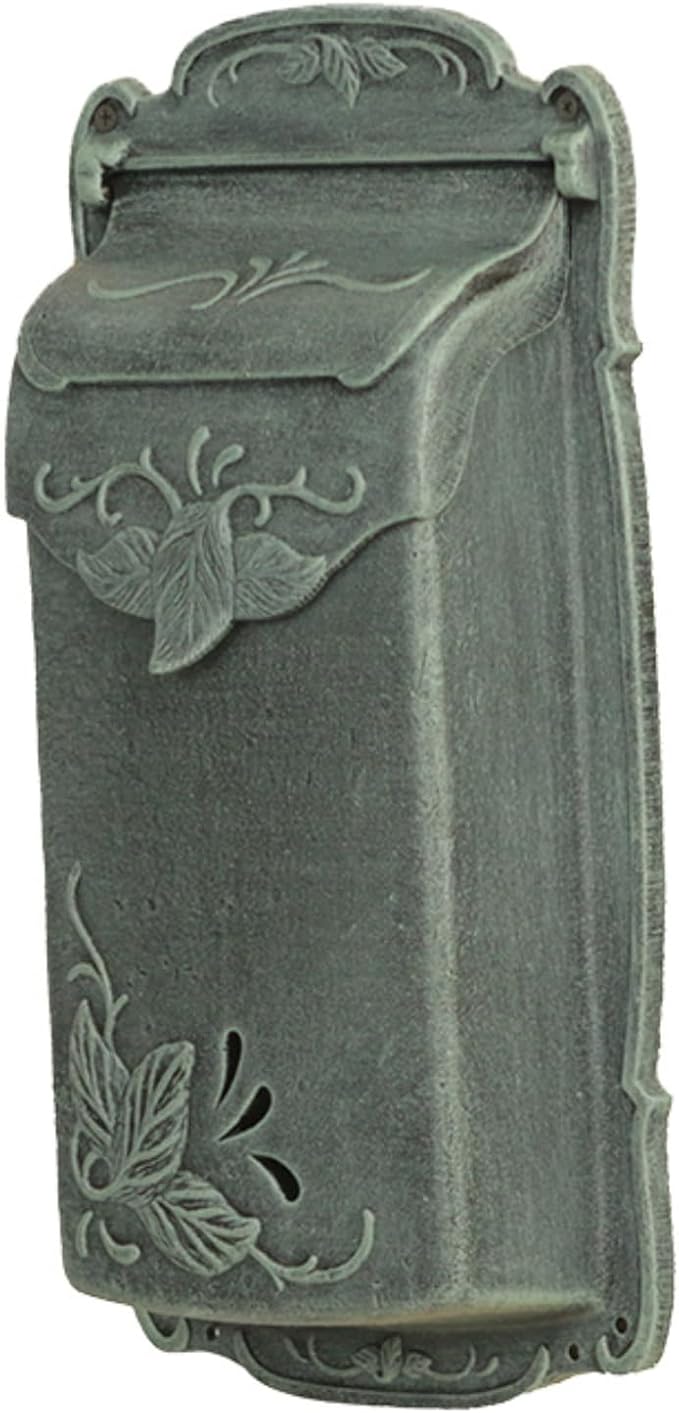 Special Lite Floral Vertical Wall Mount Mailbox - Verde Green Cast Aluminum Mailbox for Wall Mount - SVF-1001-VG