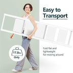 WOA WOA 5 Step Ladder, Foldable Ladder with Wide Pedals and Handle, Sturdy Ladders for Home and Kitchen with Anti-Slip Feet, Supports up to 330 lbs - White