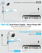 (4K HD & 130° Ultra Wide-Angle) 2-Way Audio 8MP Wired Dome PoE IP Cameras for Home Security Outdoor Camera System, 2Pcs Dome Cameras/2Pcs Bullet Camera, PIR Detection