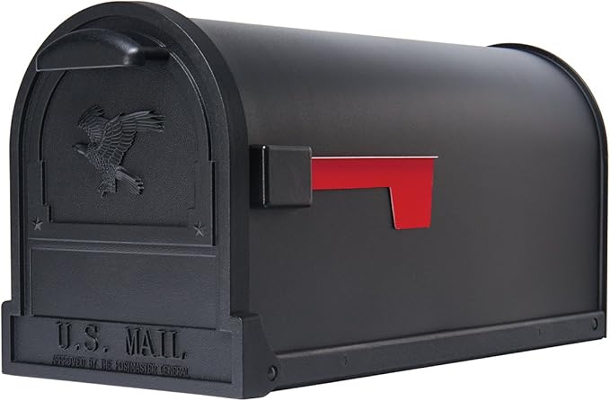 ARCHITECTURAL MAILBOXES Gibraltar Mailboxes Arlington Large Capacity Galvanized Steel Textured Black, Post-Mount Mailbox, AR15B000